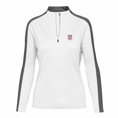 USMNT Levelwear Women's Quarter-Zip Pullover Top - White on sale