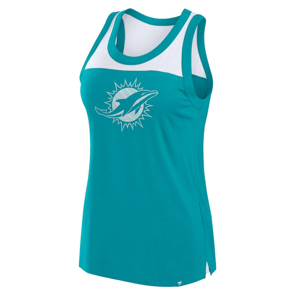 Miami Dolphins Women's Sequin Tank Top - Aqua cheap