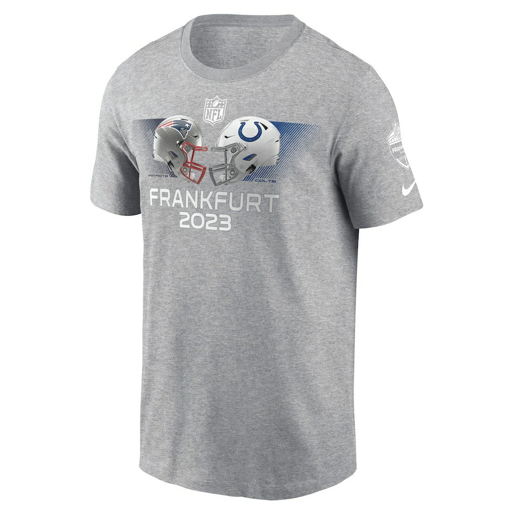 New England Patriots vs. Indianapolis Colts 2023 Frankfurt Game Essential T-Shirt - Heather Gray | Nike online