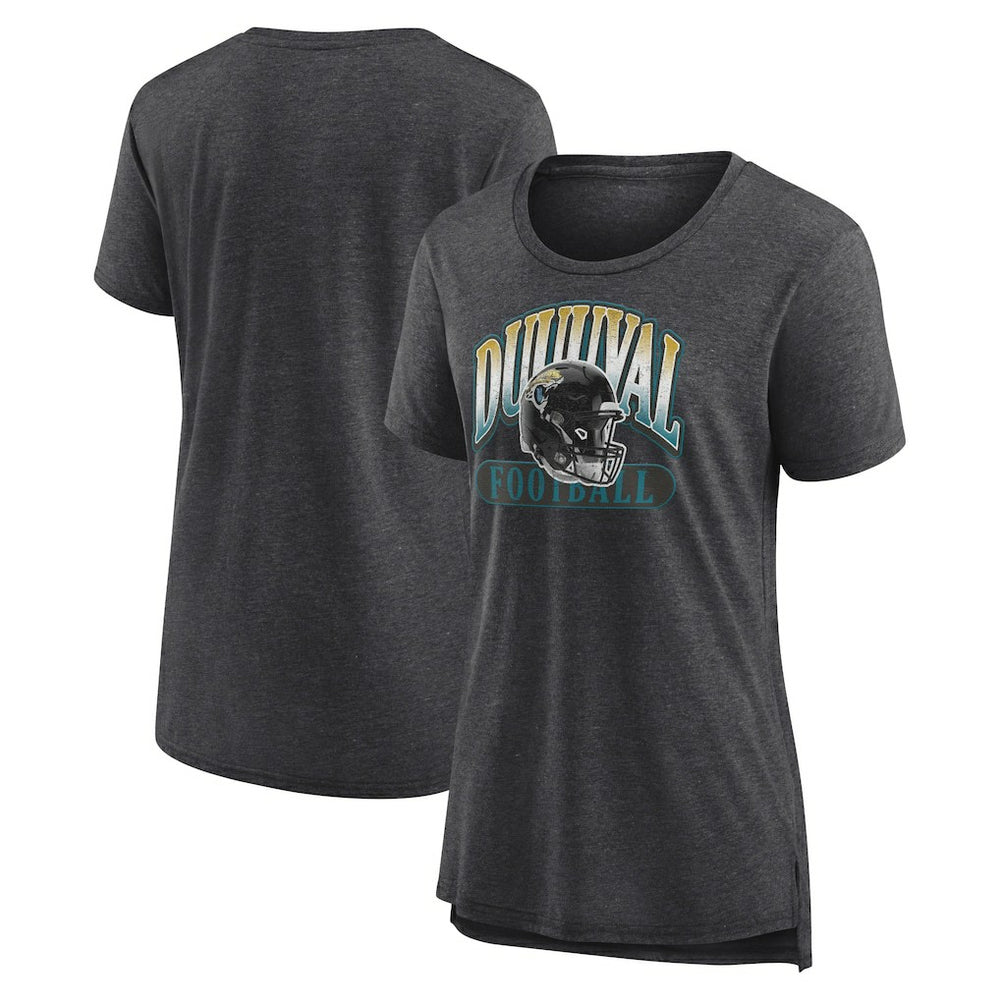 Jacksonville Jaguars Women's Our Pastime Tri-Blend T-Shirt - Heather Charcoal on sale