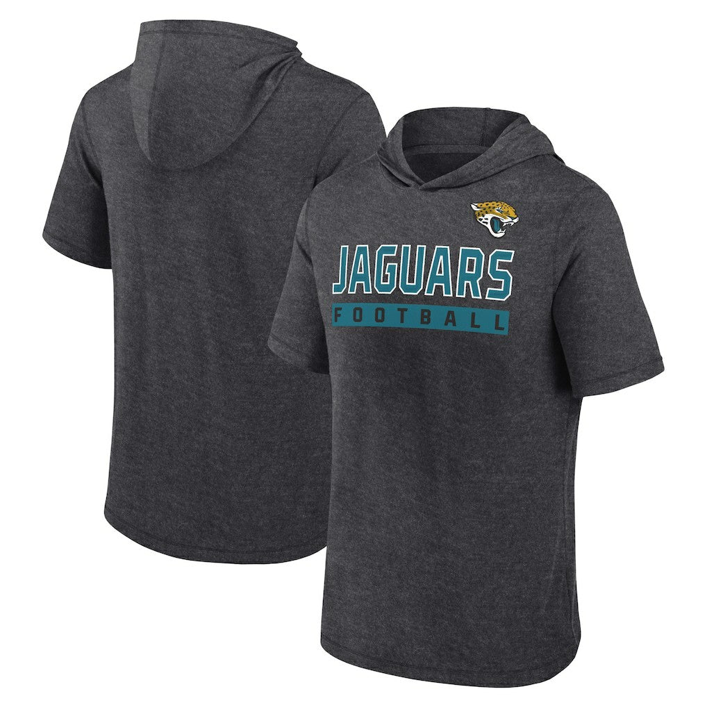 Jacksonville Jaguars Push Short Sleeve Pullover Hoodie - Heather Charcoal cheap