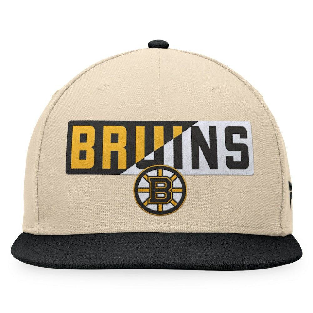 Boston Bruins Fanatics Goalaso Snapback Hat Cream/Black