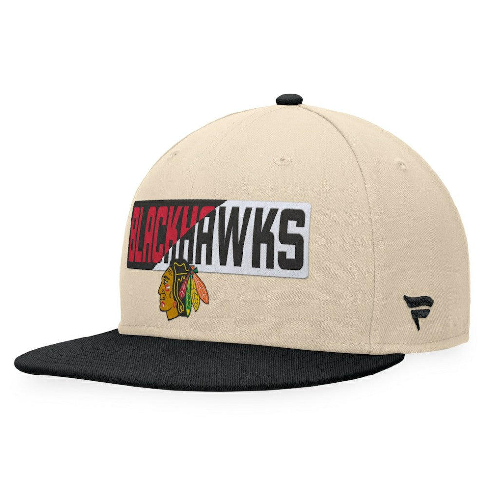 Chicago Blackhawks Fanatics Goalaso Snapback Hat Cream/Black