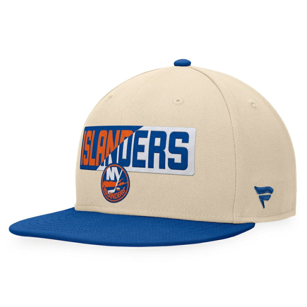 New York Islanders Fanatics Goalaso Snapback Hat Cream/Royal