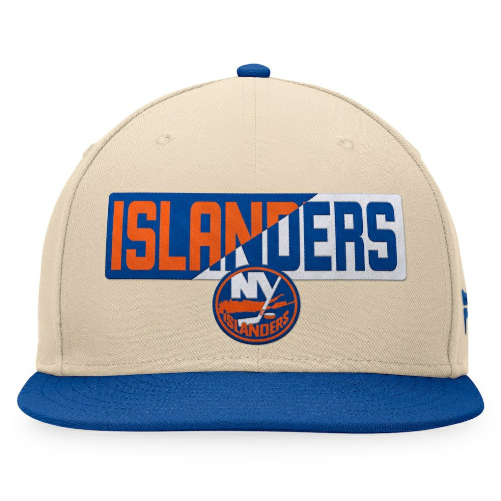 New York Islanders Fanatics Goalaso Snapback Hat Cream/Royal