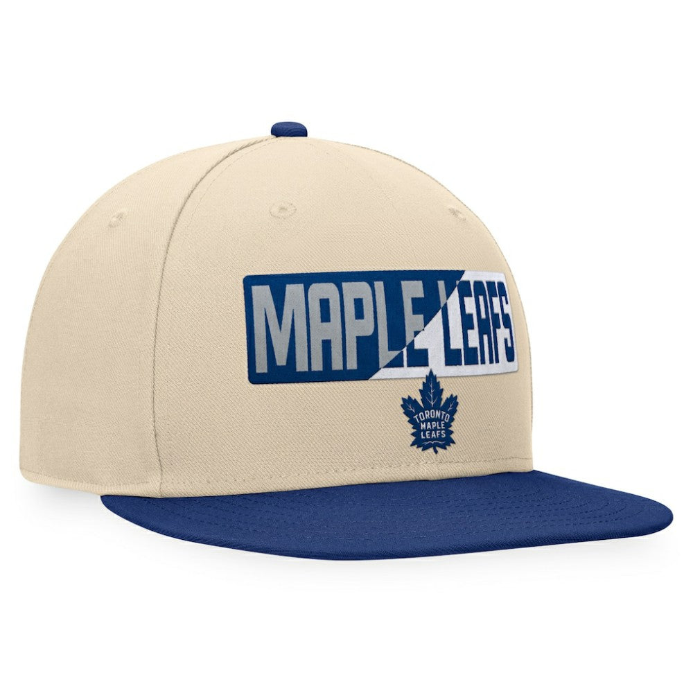 Toronto Maple Leafs Fanatics Goalaso Snapback Hat Cream/Blue