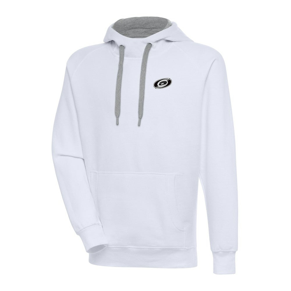 Carolina Hurricanes Antigua Metallic Logo Victory Pullover Hoodie White