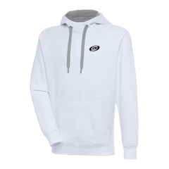 Carolina Hurricanes Antigua Metallic Logo Victory Pullover Hoodie White