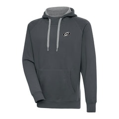 Carolina Hurricanes Antigua Metallic Logo Victory Pullover Hoodie Charcoal
