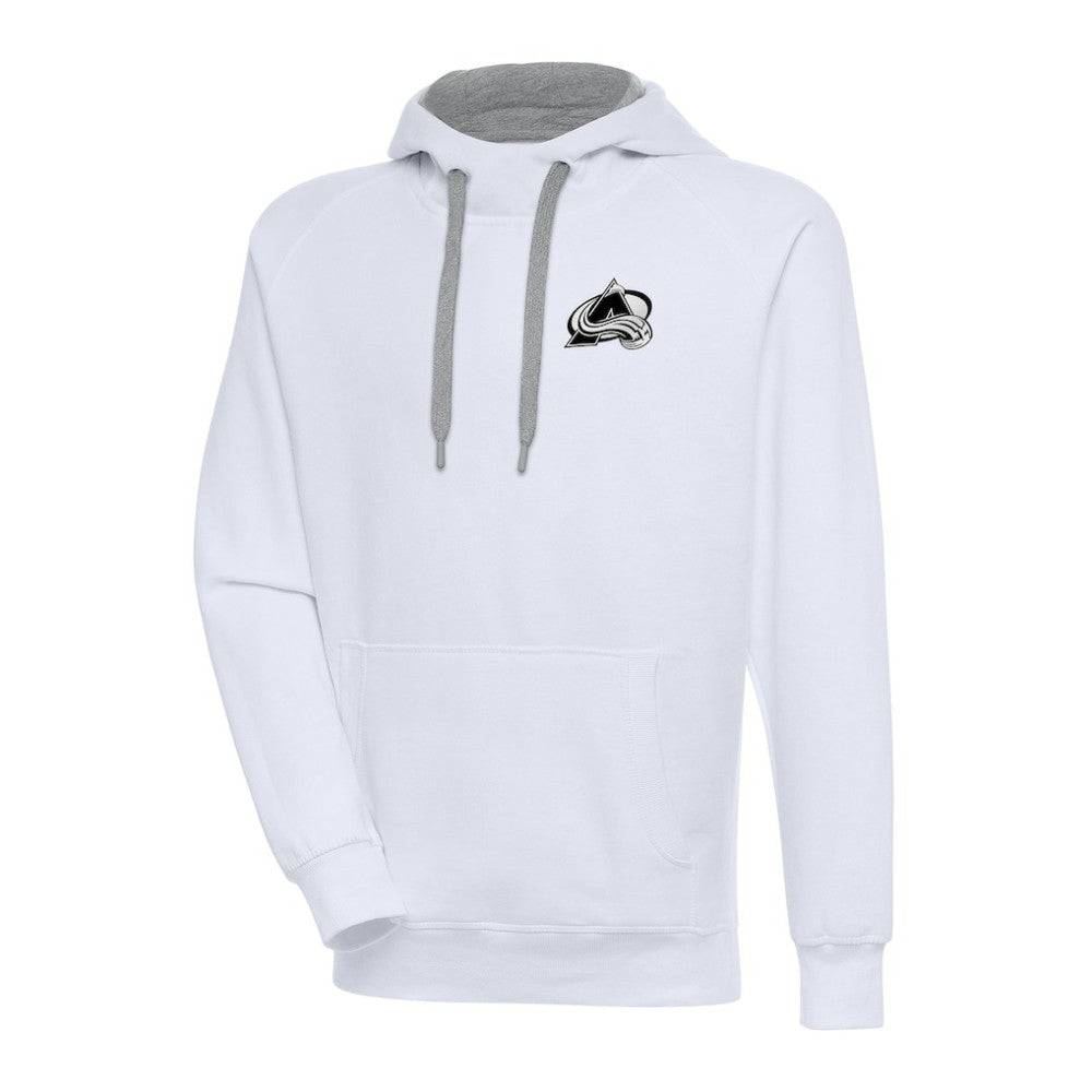 Colorado Avalanche Antigua Metallic Logo Victory Pullover Hoodie White