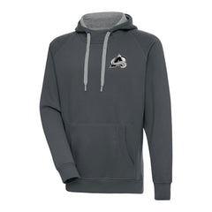 Colorado Avalanche Antigua Metallic Logo Victory Pullover Hoodie Charcoal