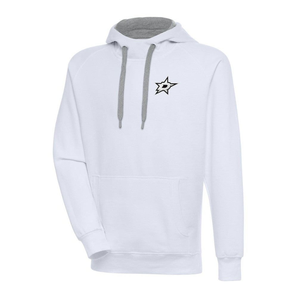 Dallas Stars Antigua Metallic Logo Victory Pullover Hoodie White