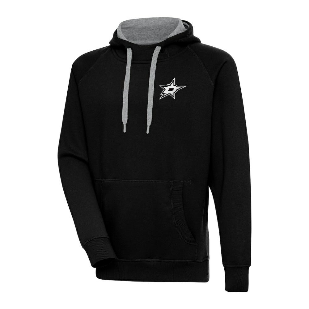 Dallas Stars Antigua Metallic Logo Victory Pullover Hoodie Black