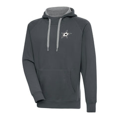 Dallas Stars Antigua Metallic Logo Victory Pullover Hoodie Charcoal