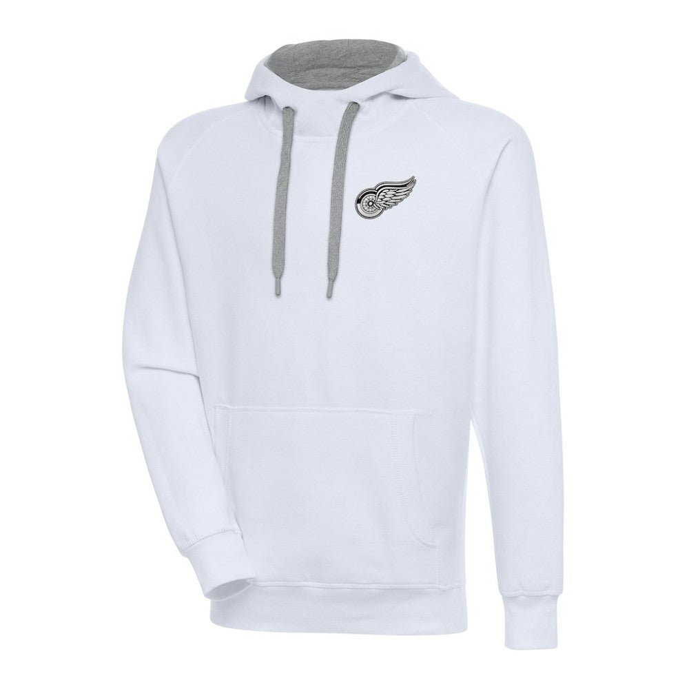 Detroit Red Wings Antigua Metallic Logo Victory Pullover Hoodie White