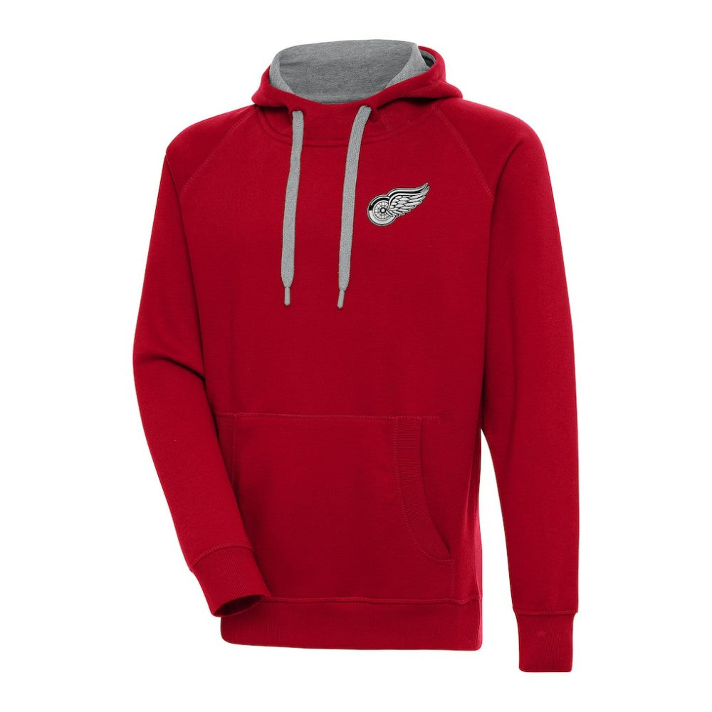 Detroit Red Wings Antigua Metallic Logo Victory Pullover Hoodie Red