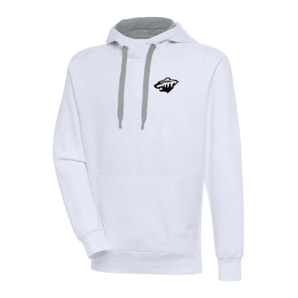 Minnesota Wild Antigua Metallic Logo Victory Pullover Hoodie White