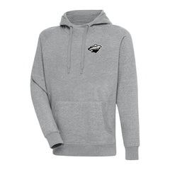 Minnesota Wild Antigua Metallic Logo Victory Pullover Hoodie Heather Gray