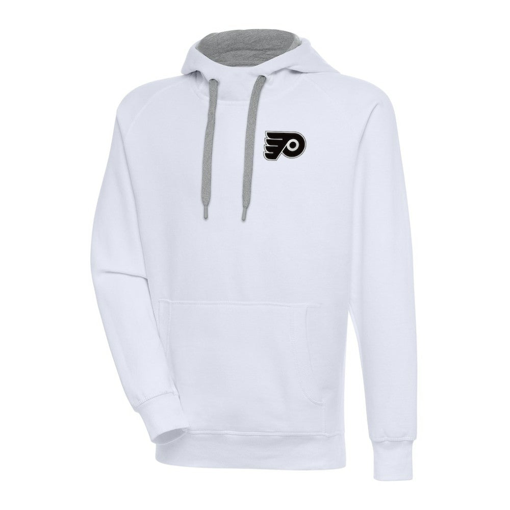 Philadelphia Flyers Antigua Metallic Logo Victory Pullover Hoodie White