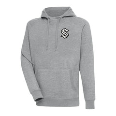Seattle Kraken Antigua Metallic Logo Victory Pullover Hoodie Heather Gray