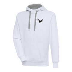 Washington Capitals Antigua Metallic Logo Victory Pullover Hoodie White