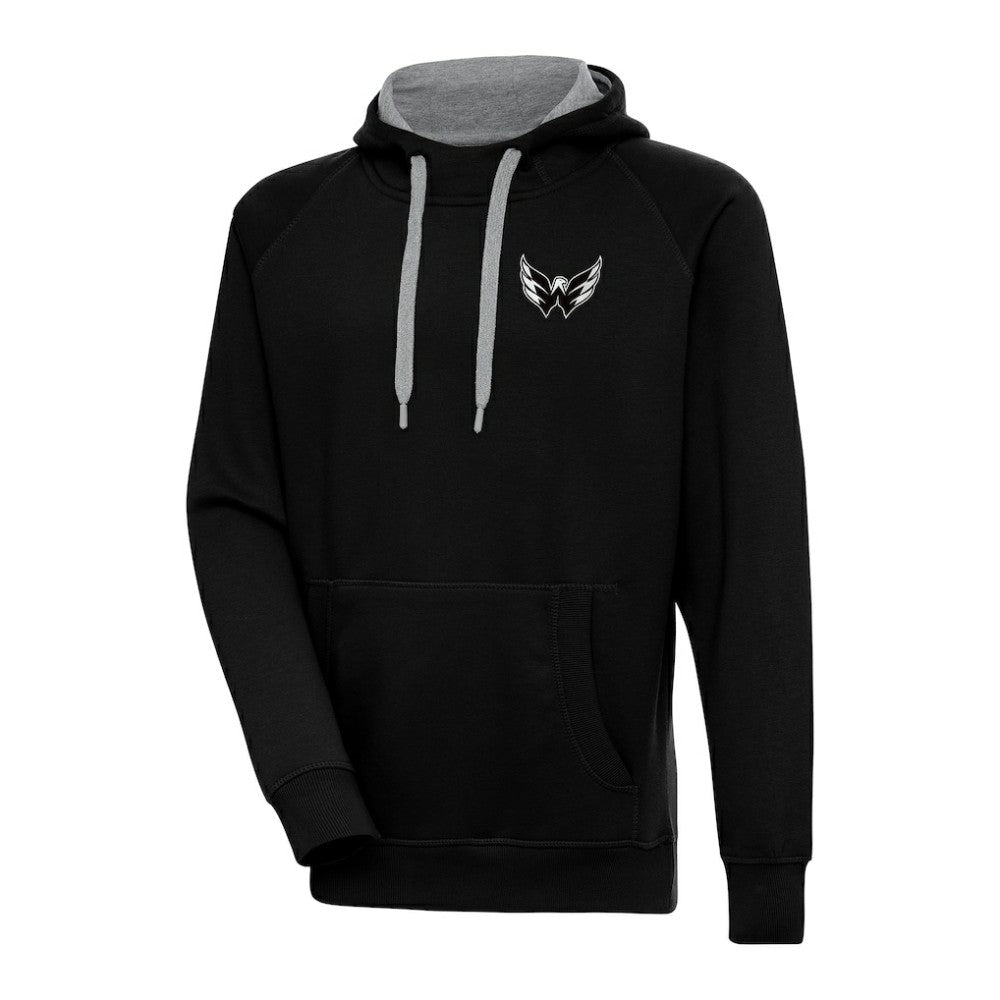 Washington Capitals Antigua Metallic Logo Victory Pullover Hoodie Black