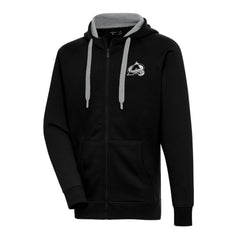 Colorado Avalanche Antigua Metallic Logo Victory Full-Zip Hoodie Black