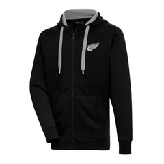 Detroit Red Wings Antigua Metallic Logo Victory Full-Zip Hoodie Black