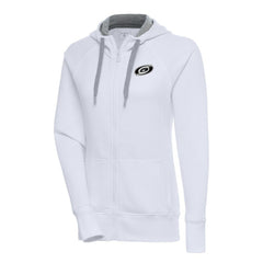 Carolina Hurricanes Antigua Women's Metallic Logo Victory Full-Zip Hoodie White