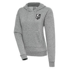 Vegas Golden Knights Antigua Women's Metallic Logo Victory Pullover Hoodie Heather Gray