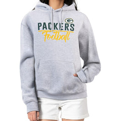 Green Bay Packers G-III 4Her by Carl Banks Women's Graphic Fleece Pullover Hoodie - Heather Gray cheap