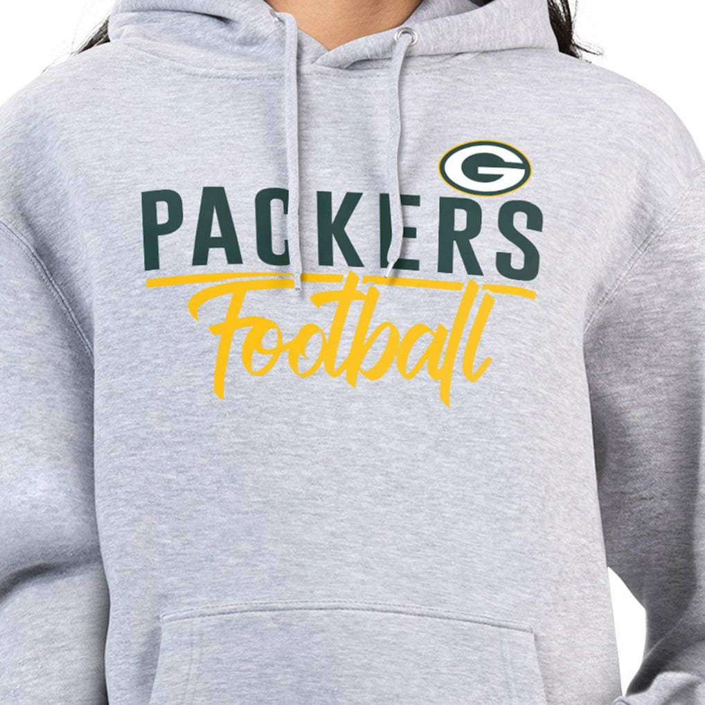 Green Bay Packers G-III 4Her by Carl Banks Women's Graphic Fleece Pullover Hoodie - Heather Gray cheap