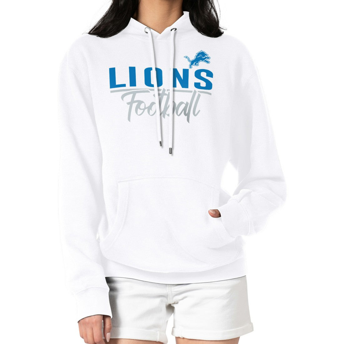 Detroit Lions G-III 4Her by Carl Banks Women's Graphic Fleece Pullover Hoodie - White online