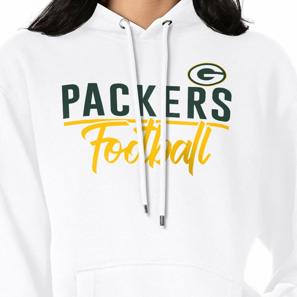Green Bay Packers G-III 4Her by Carl Banks Women's Graphic Fleece Pullover Hoodie - White cheap