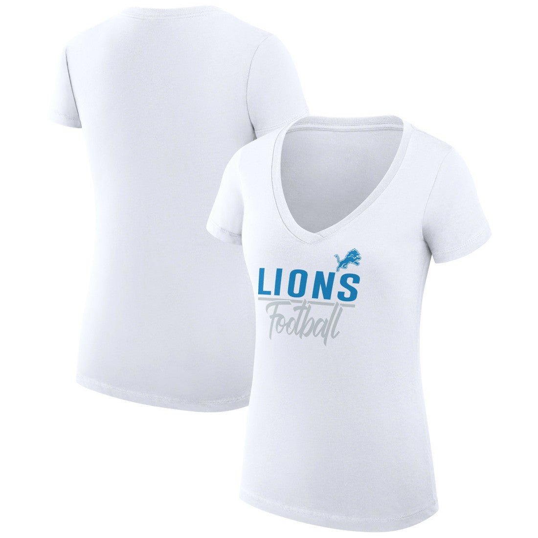 Detroit Lions G-III 4Her by Carl Banks Women's V-Neck Fitted T-Shirt - White outlet