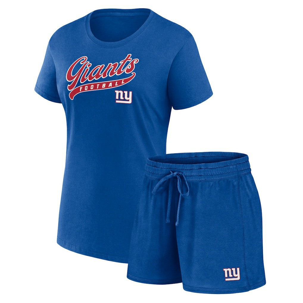 New York Giants Women's Start to Finish T-Shirt & Shorts Combo Pack - Royal on sale