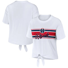 Washington Wizards WEAR by Erin Andrews Women's Tie-Front T-Shirt - White shop