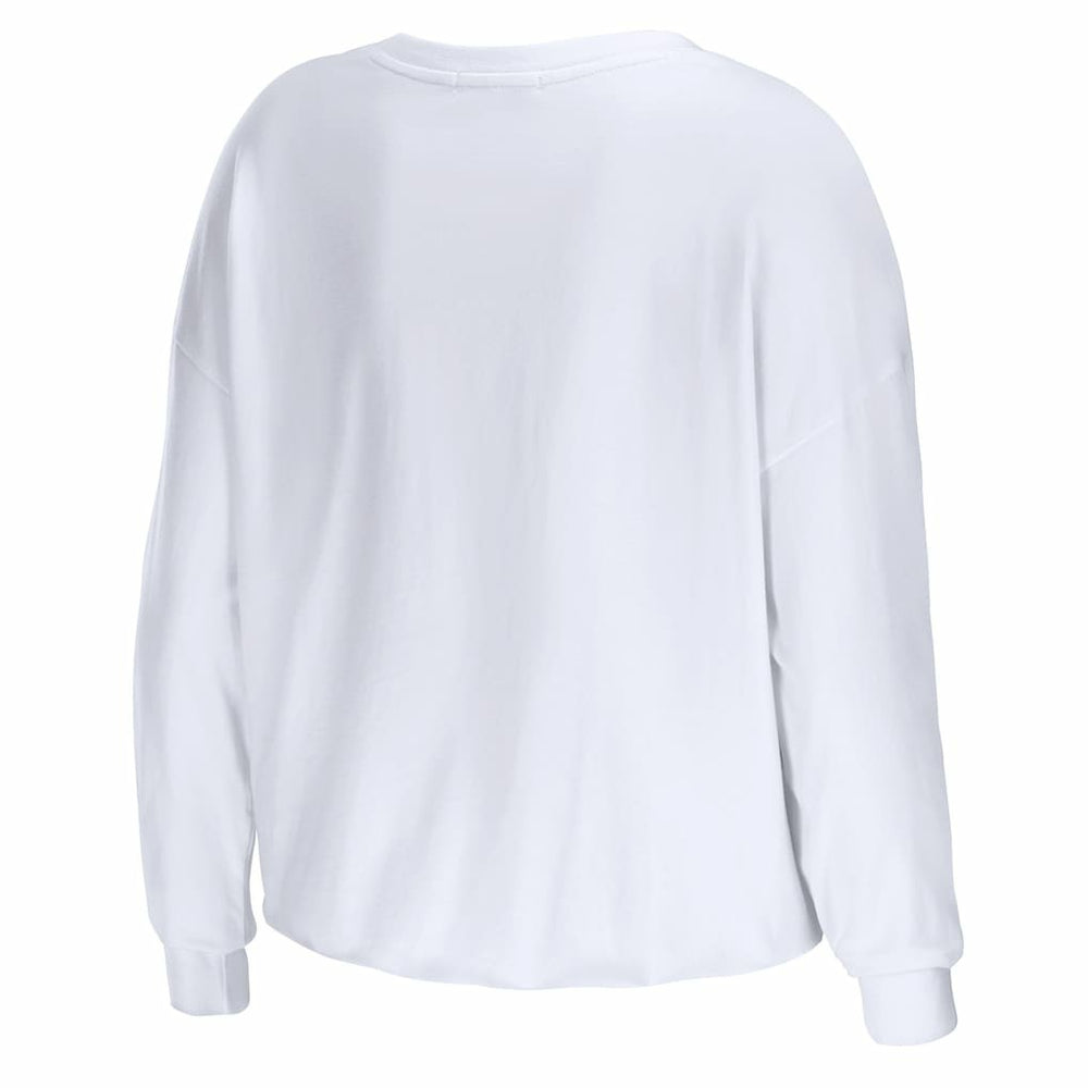 Chicago Bulls WEAR by Erin Andrews Women's Cropped Long Sleeve T-Shirt sale - White outlet