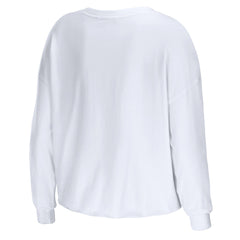 Los Angeles Lakers WEAR by Erin Andrews Women's Cropped Long Sleeve T-Shirt - White outlet