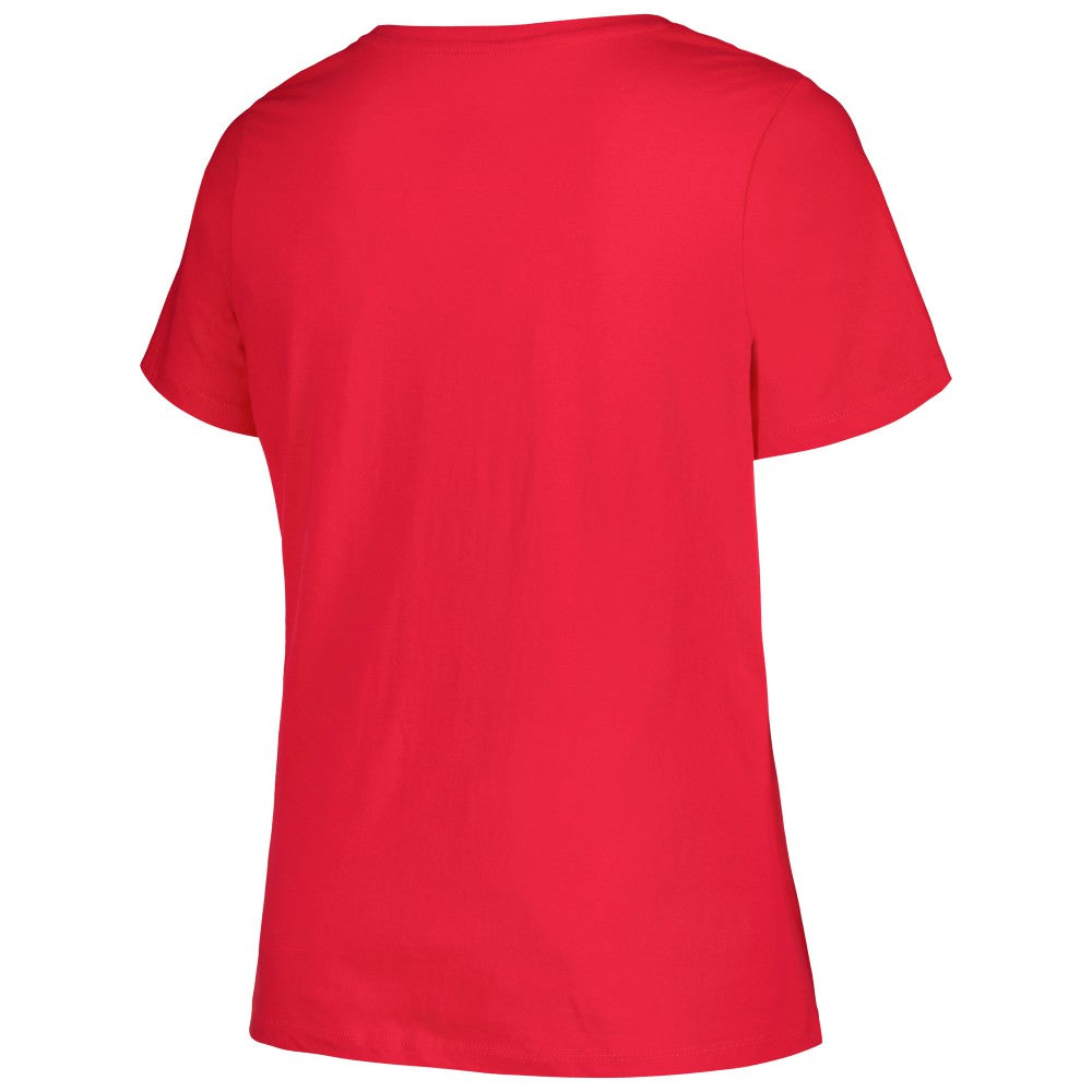 Los Angeles Angels Profile Women's Plus Size Arch Logo T-Shirt - Red