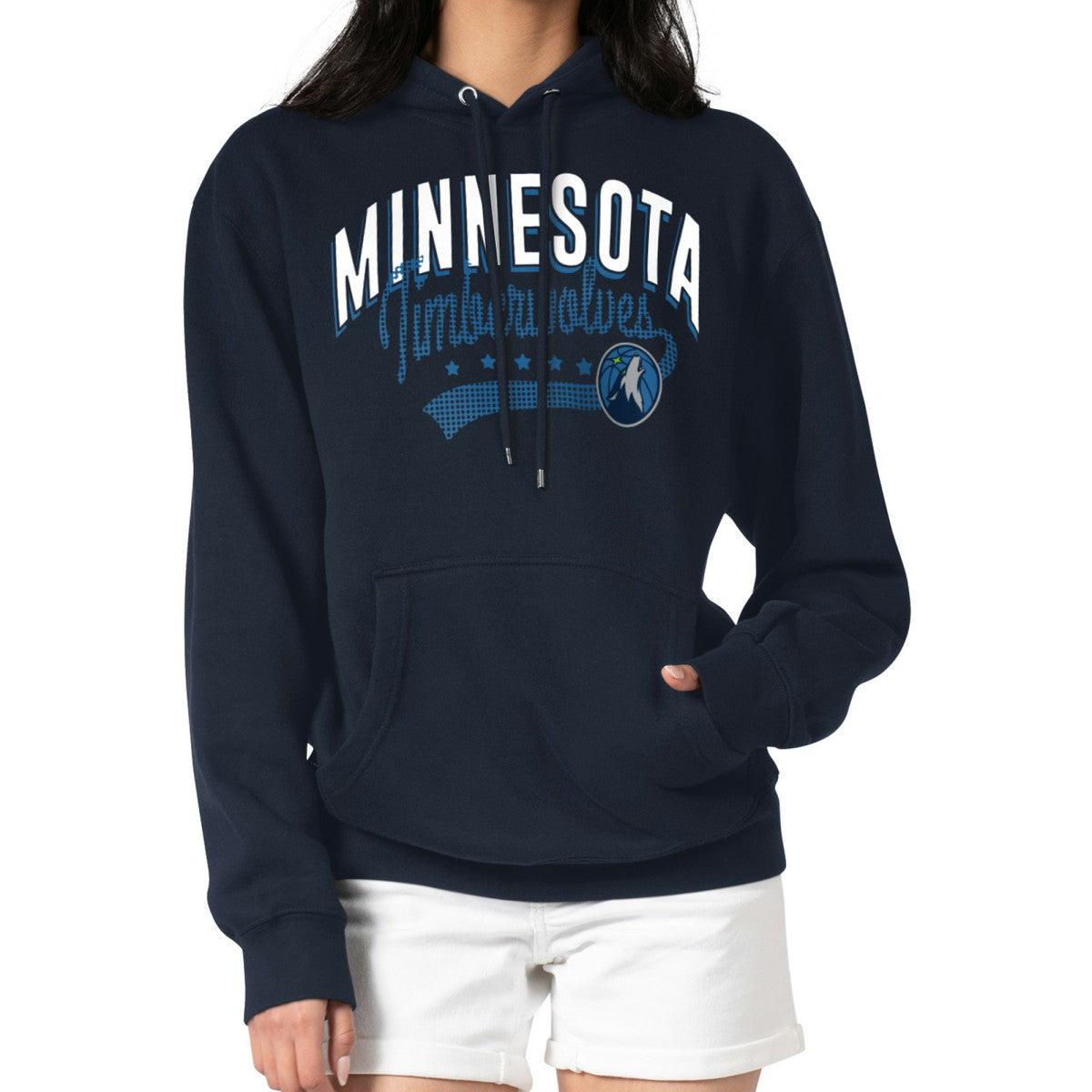 Minnesota Timberwolves G-III 4Her by Carl Banks Women's Filigree Logo Pullover Hoodie - Navy online