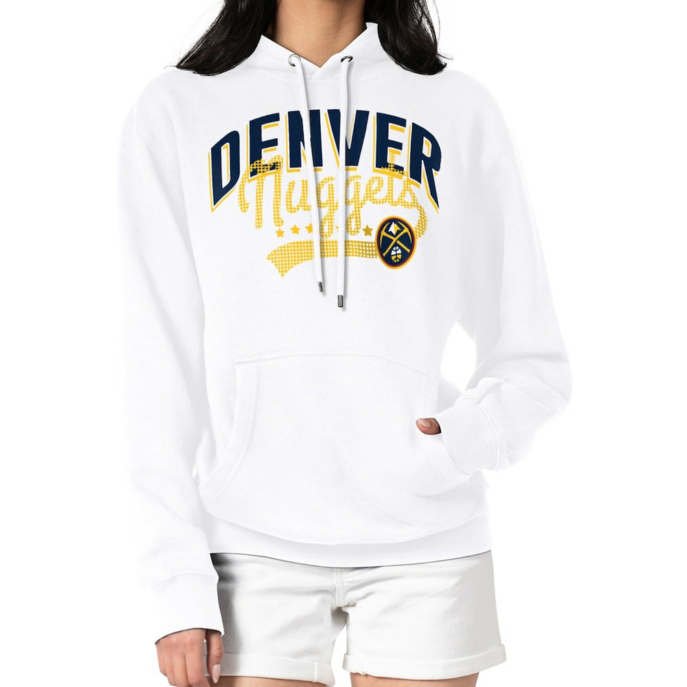 Denver Nuggets G-III 4Her by Carl Banks Women's Filigree Logo Pullover Hoodie - White outlet