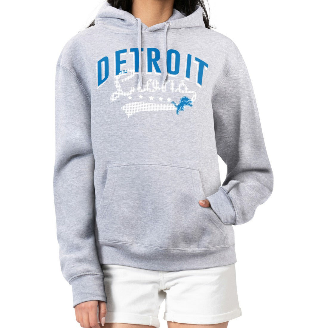 Detroit Lions G-III 4Her by Carl Banks Women's Filigree Logo Pullover Hoodie – Heather Gray sale
