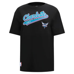 Charlotte Hornets Pro Standard Women's Script Boyfriend T-Shirt - Black for sale