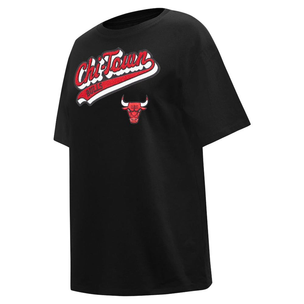 Chicago Bulls Pro Standard Women's Script Boyfriend T-Shirt sale - Black on sale