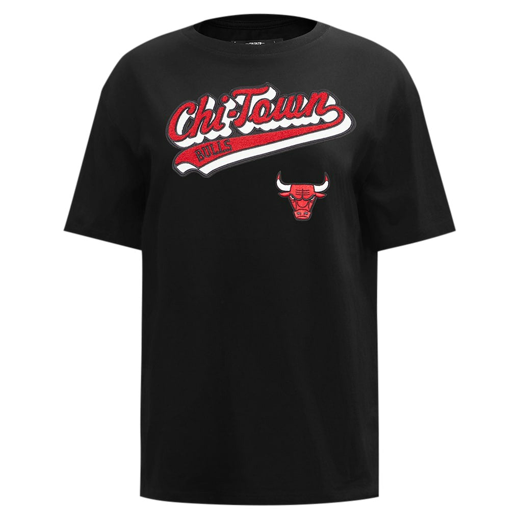 Chicago Bulls Pro Standard Women's Script Boyfriend T-Shirt sale - Black on sale