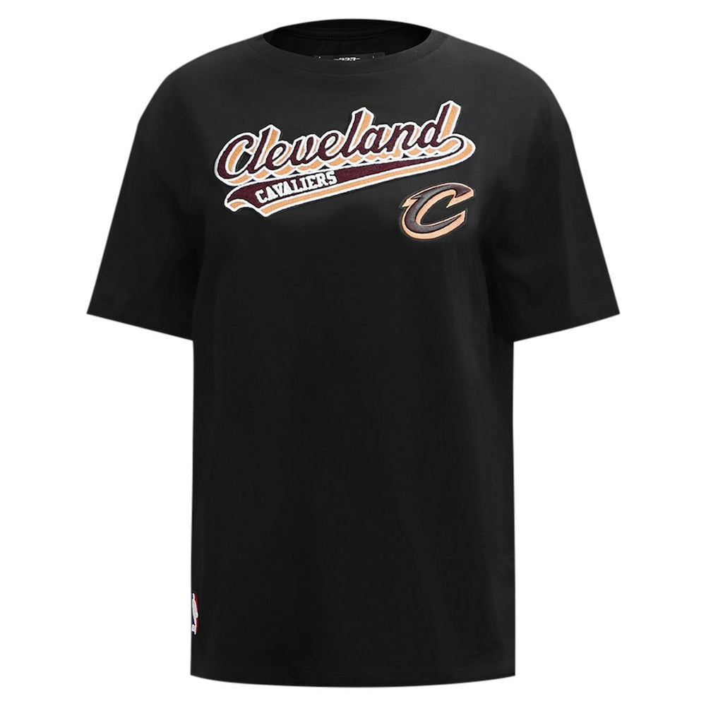 Cleveland Cavaliers Pro Standard Women's Script Boyfriend T-Shirt sale - Black discount