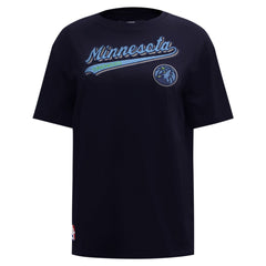 Minnesota Timberwolves Pro Standard Women's Script Boyfriend T-Shirt - Navy cheap