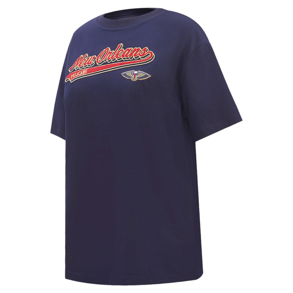 New Orleans Pelicans Pro Standard Women's Script Boyfriend T-Shirt - Navy discount