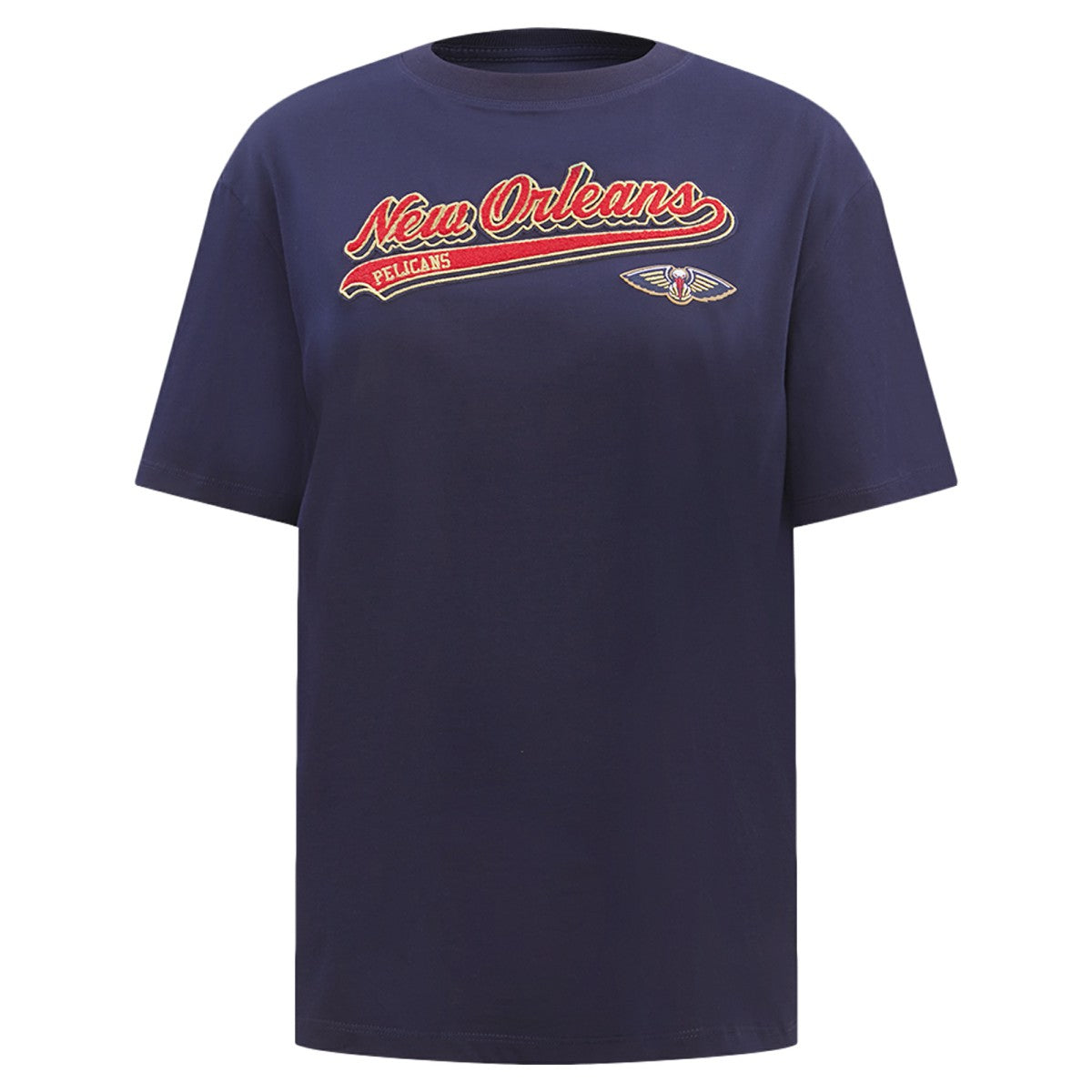 New Orleans Pelicans Pro Standard Women's Script Boyfriend T-Shirt - Navy discount